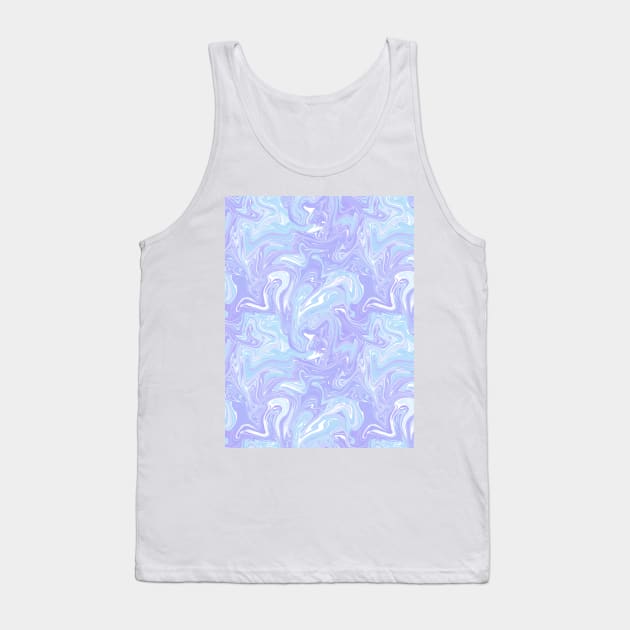 Pastel Purple and Blue Silk Marble - Digital Liquid Paint Tank Top by GenAumonier